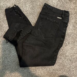 Black Women's Kancan Distressed Skinny Jeans